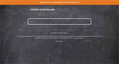 Desktop Screenshot of einstein-syndrome.com